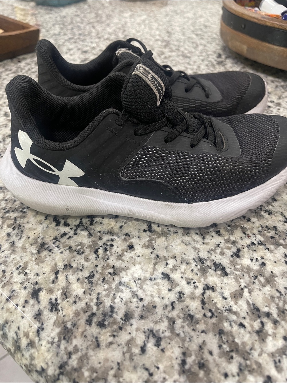 Under Armour Kids Black and White Athletic Sneakers